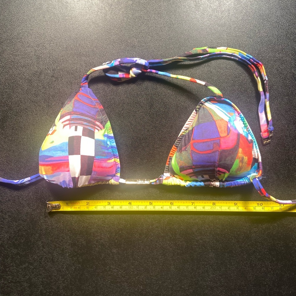 Triangle bikini top Multi-color print